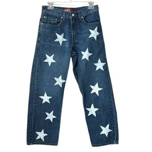 Vintage LEVI’S Patriotic Hand Painted Up-cycled Jeans Embroidered 16 Reg.‎ 28/28